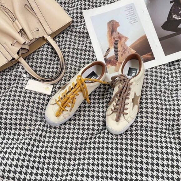 Contemporary Golden Goose Sneakers - Brown & Yellow Lace Options - Picture 2 of 9